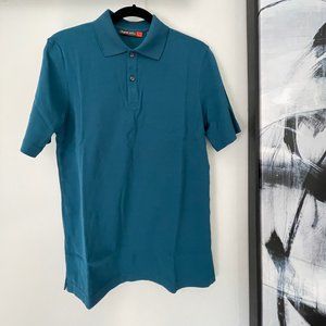 NWT - NYNE  Designer Teal Cool Max Knit Men’s Short Sleeve Polo Shirt Size Small